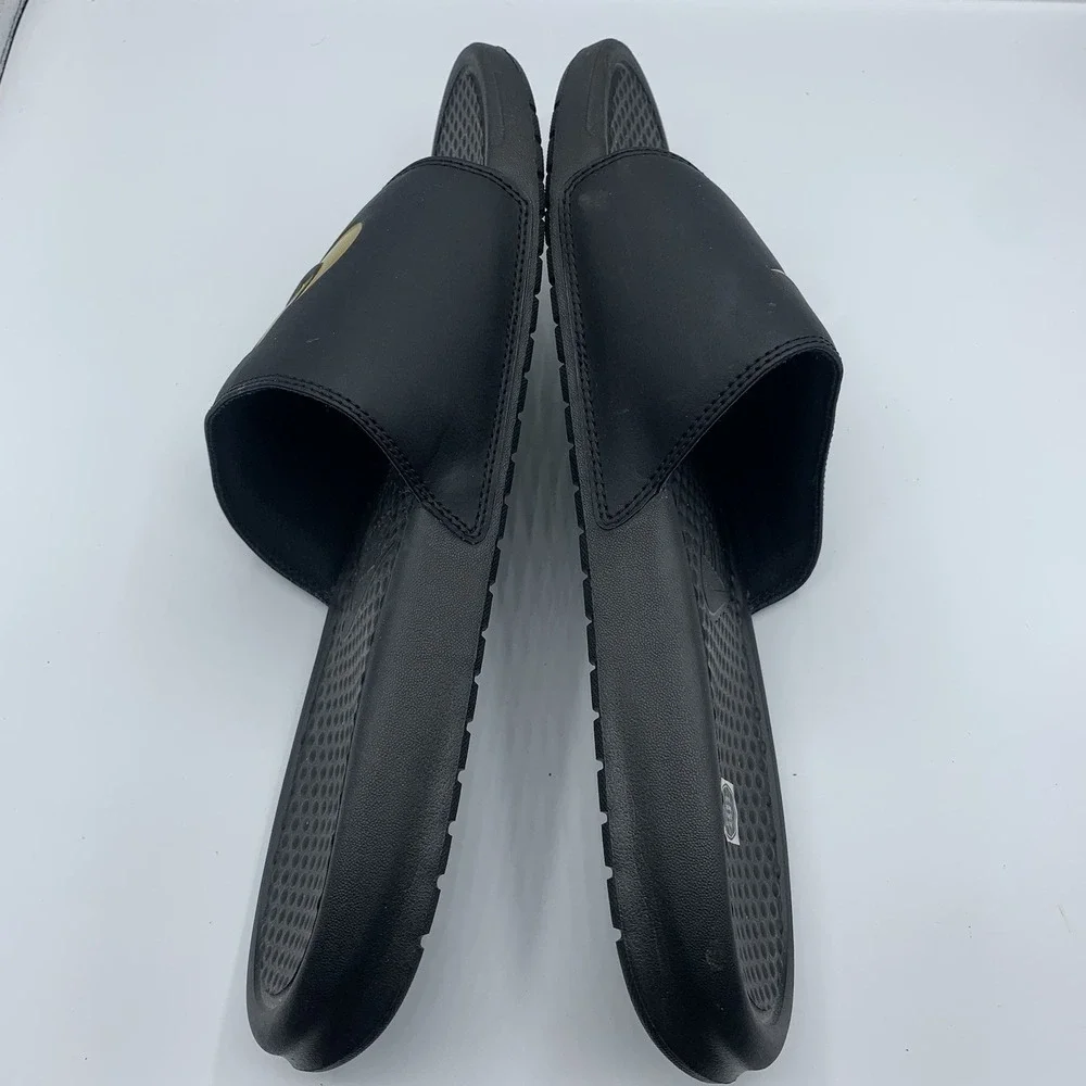 NIKE Benassi JDI Slides Sandals Black Off Court Shoes Slip On Flat Size 14